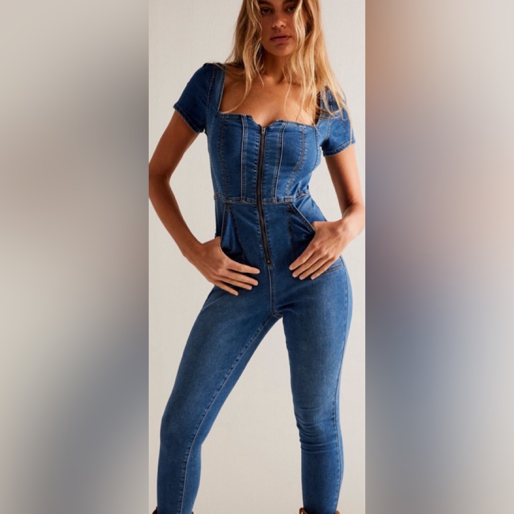 Free People CRVY Selena Slim leg one piece S